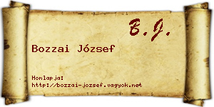 Bozzai József névjegykártya